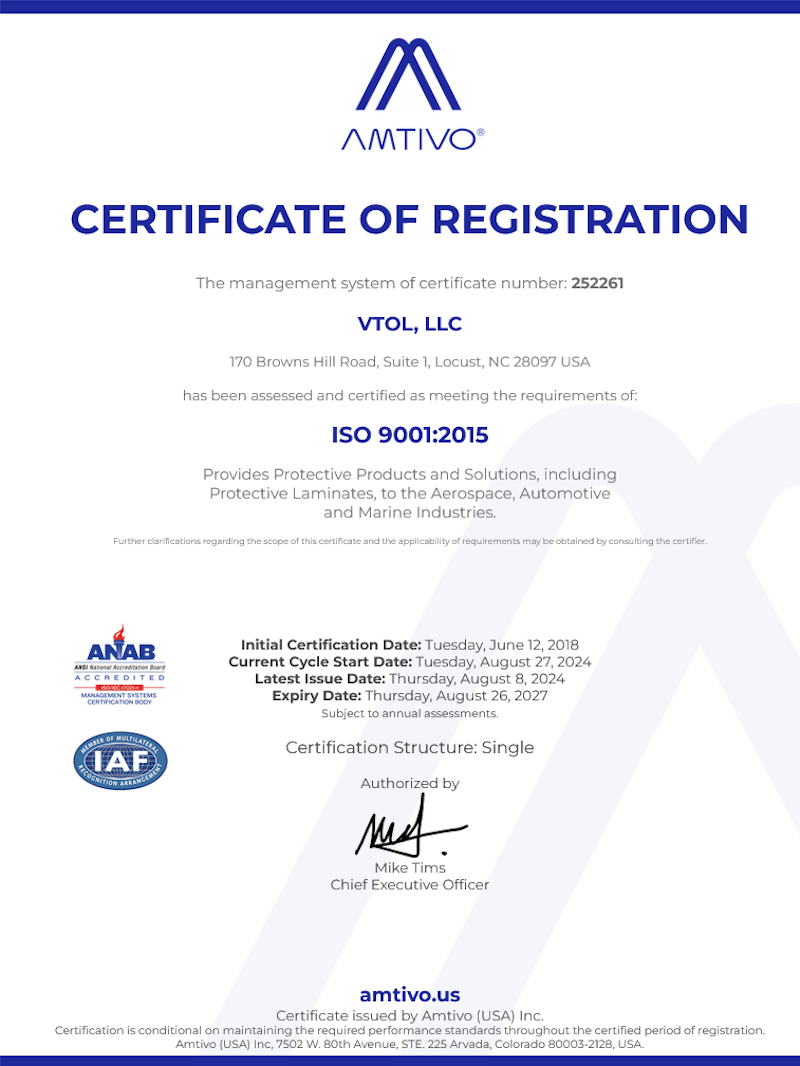 Amtivo registrar certification image